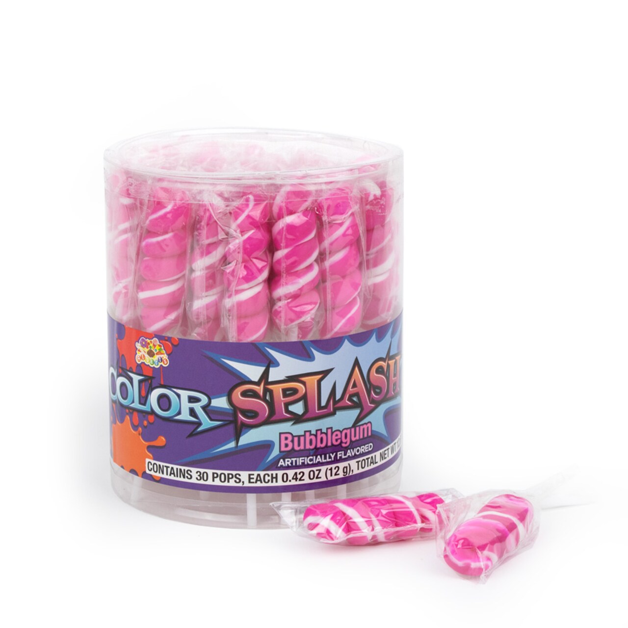 30 Pcs Light Pink Twisty Pops Lollipops Bubblegum Candy